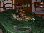 On the dining room table.